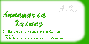 annamaria kaincz business card